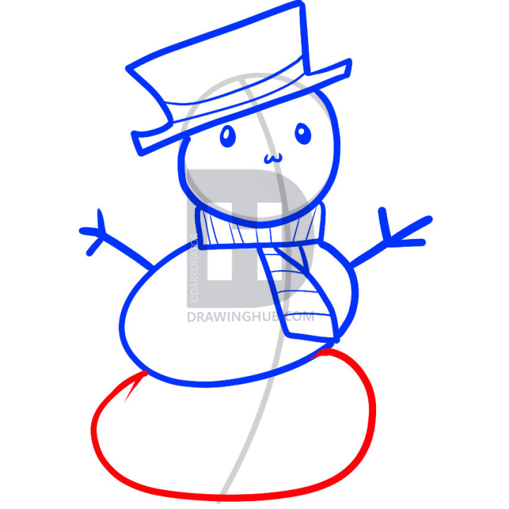 720x720 How To Draw A Snowman For Kids, Step