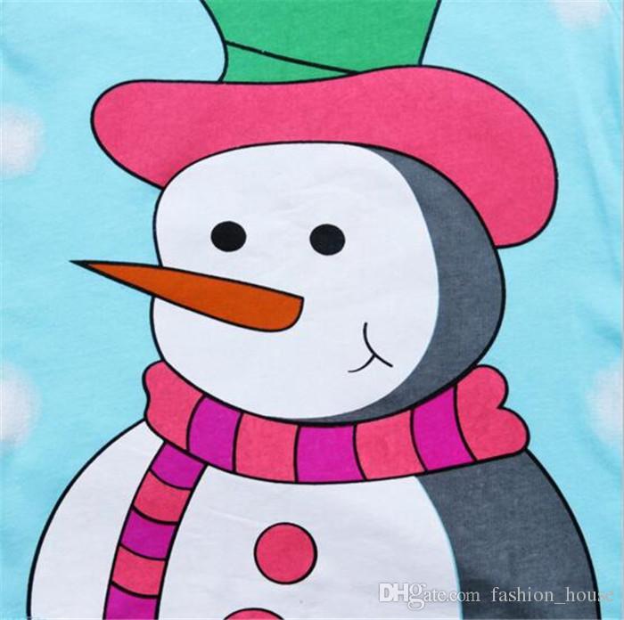 700x696 Children Christmas Snowman Suits Pajamas Girls Boys Cotton Cartoon