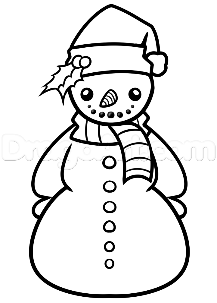 Snowman Line Drawing | Free download on ClipArtMag