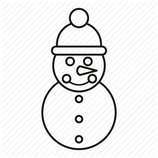 512x512 Holiday, Isolated, Line, Outline, Snow, Snowman, Winter Icon