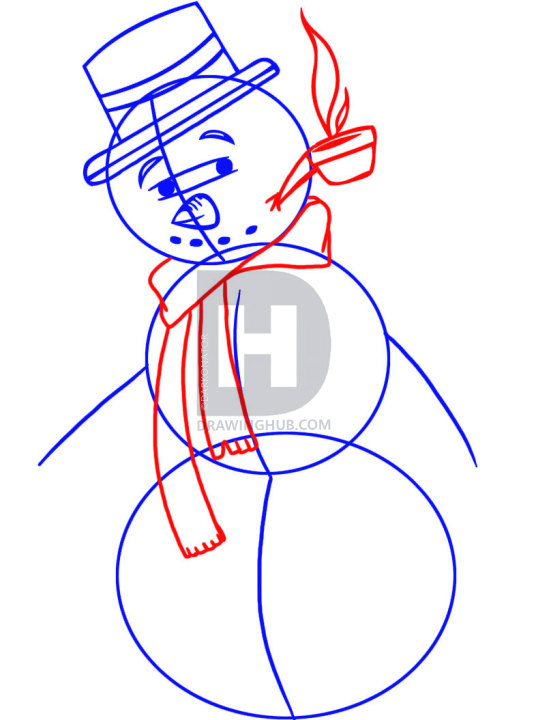 536x720 How To Draw A Snowman, Step