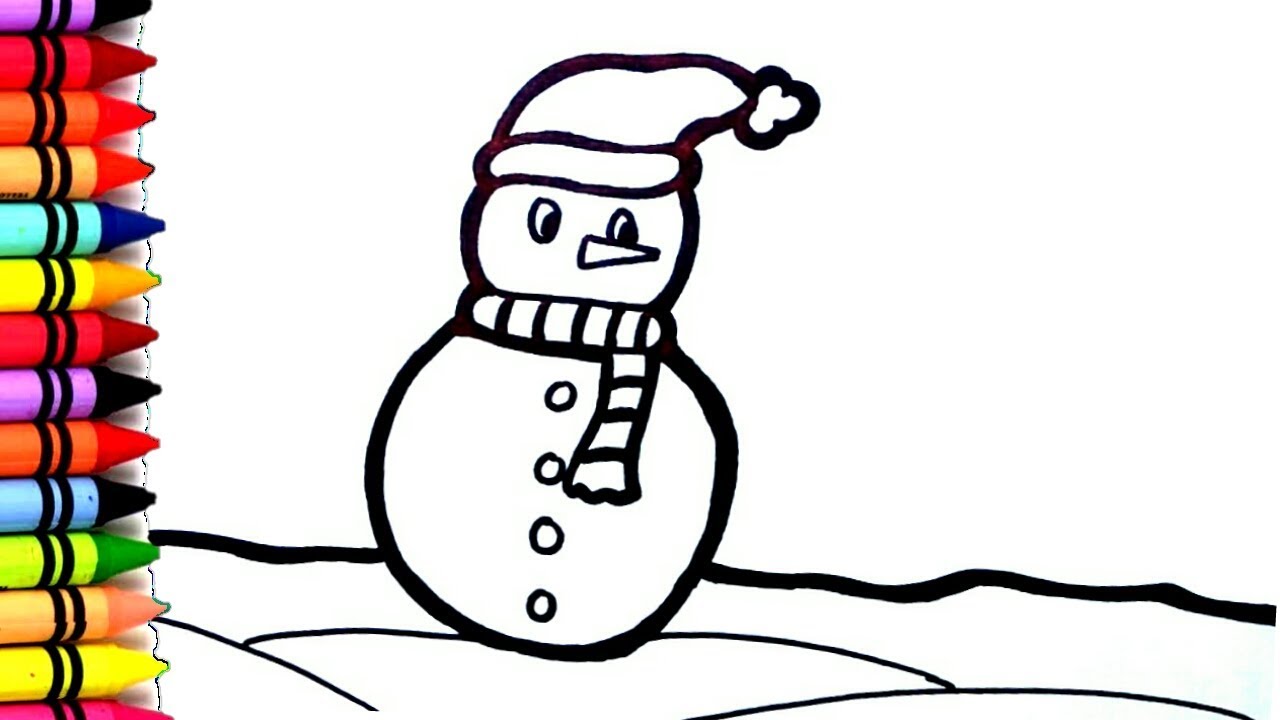 1280x720 Snowman Drawing And Coloring For Kids And Toddlers Jolly Rose