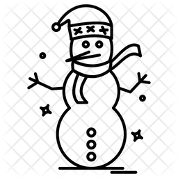 256x256 Snowman Icon Of Line Style