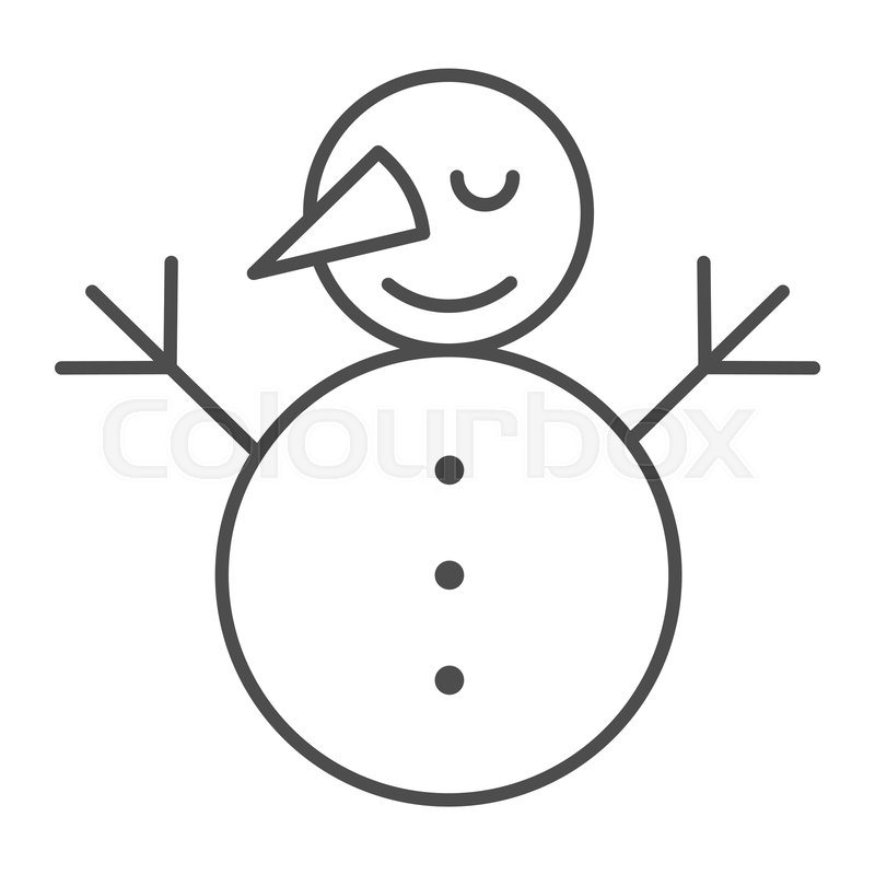 800x800 Snowman Thin Line Icon Snow Vector Stock Vector Colourbox