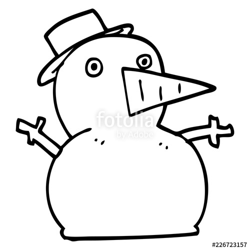 500x500 Line Drawing Cartoon Snowman Stock Image And Royalty Free Vector