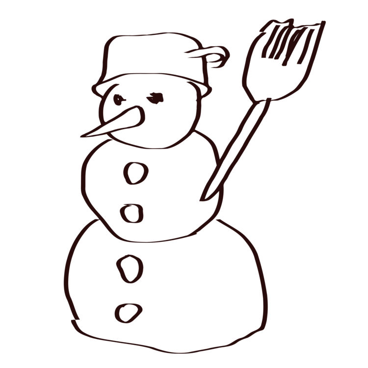 Snowman Line Drawing | Free download on ClipArtMag