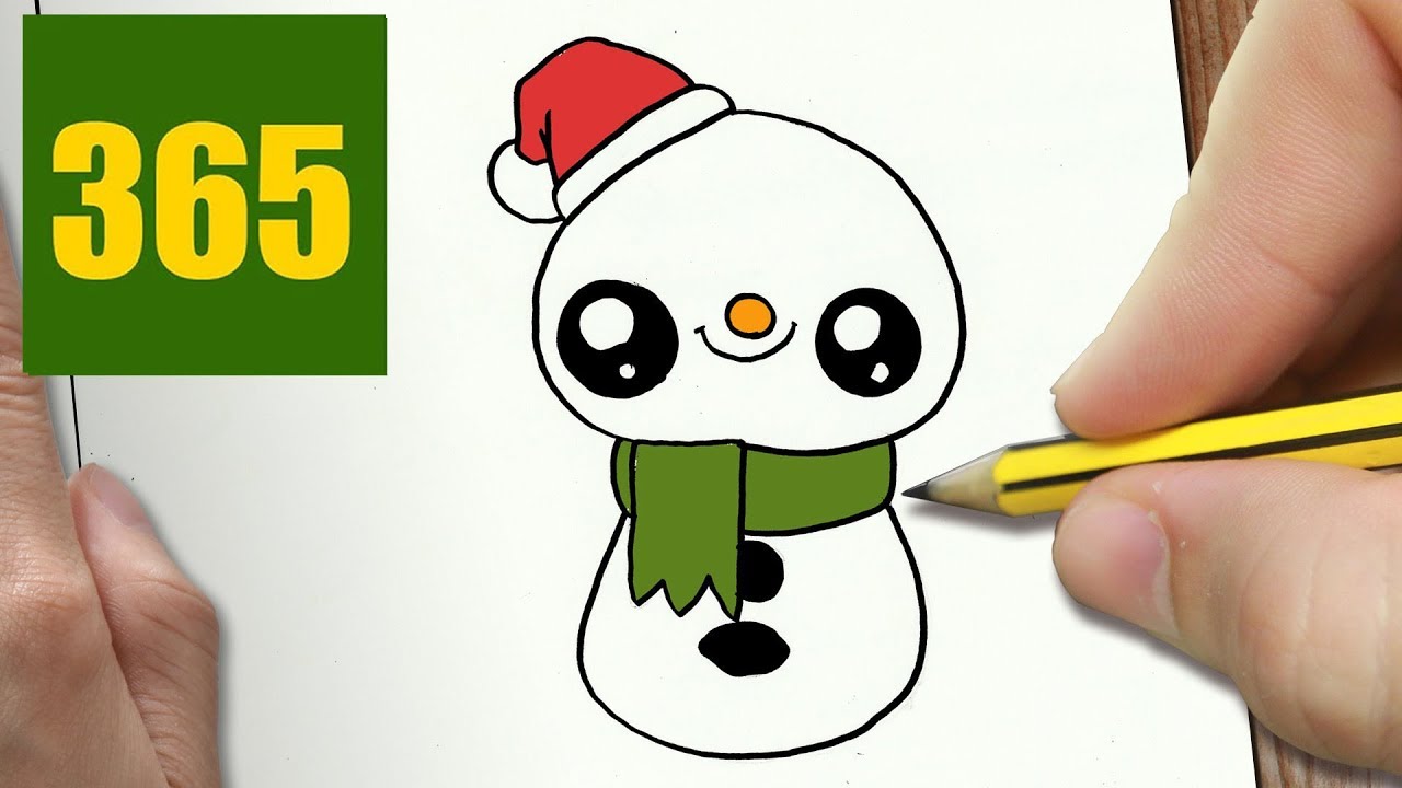 1280x720 How To Draw A Snowman Cute, Easy Step