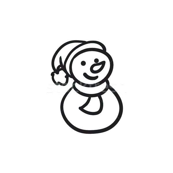 600x600 Sketch Of Snowman Snowman Sketch Drawing Download