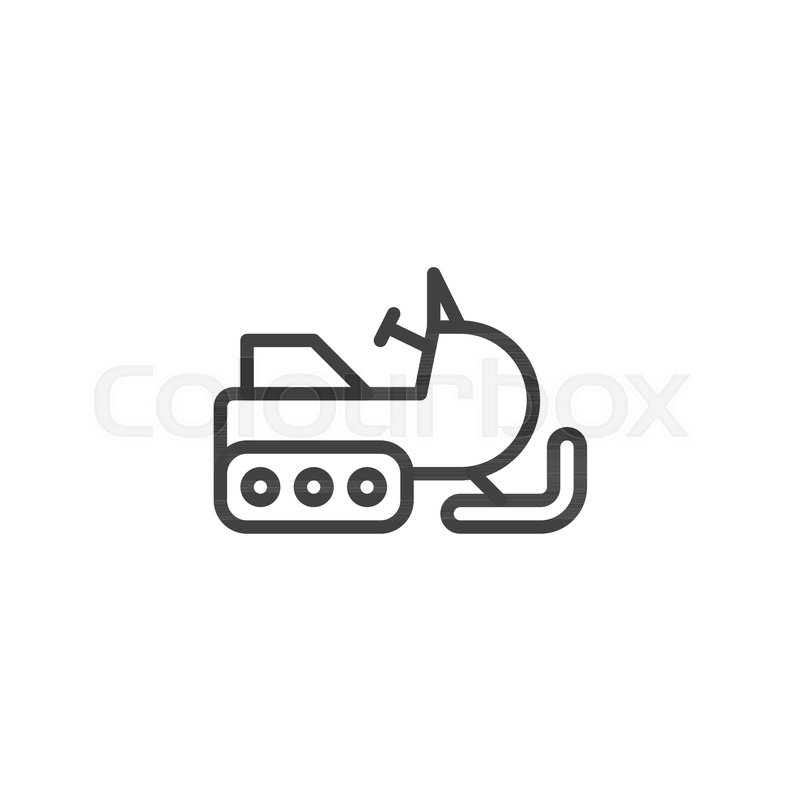800x800 Snowmobile Line Icon, Outline Vector Stock Vector Colourbox