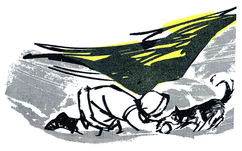 1023x639 eskimo and dog in snowstorm illustration