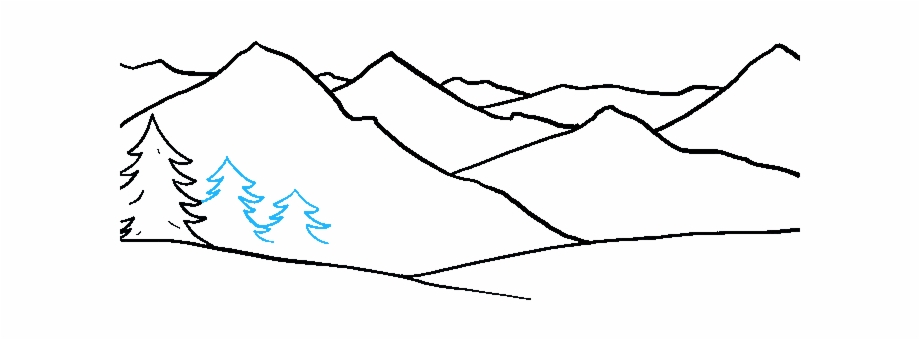 920x340 Drawing Mountains Snowy Mountain