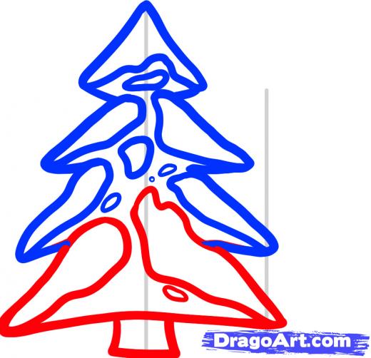 520x502 Step How To Draw Winter Trees, Winter Trees