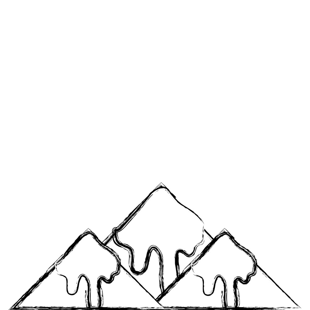 1000x1000 Figure Natural Snowy Mountain And Cold Weather Vector Illustration