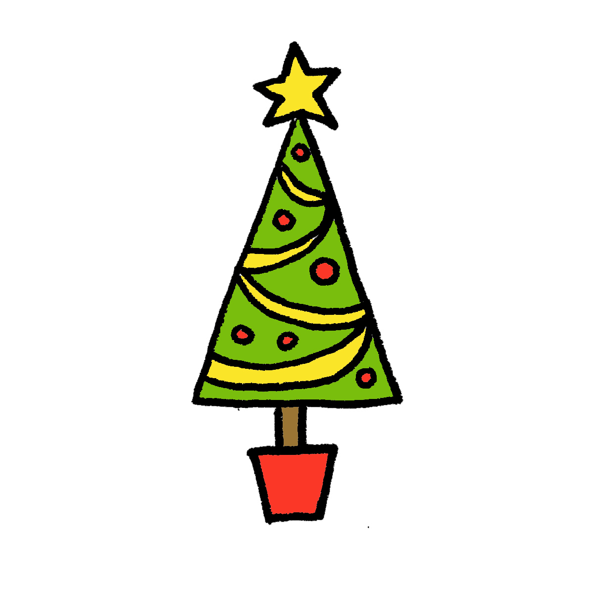 1200x1200 How To Draw A Christmas Tree Cartoon Tutorials