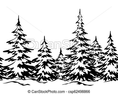 450x359 Landscape With Christmas Trees Christmas Holiday Seamless