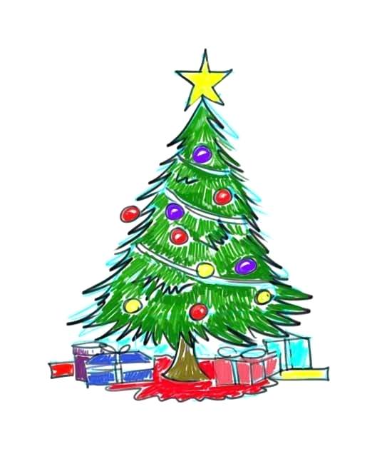 550x643 Drawing A Christmas Tree