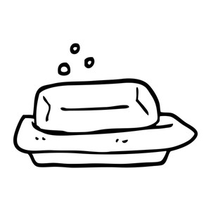 300x300 Black And White Cartoon Soap And Dish Royalty Free Stock Image