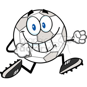300x300 Royalty Free Rf Clipart Illustration Smiling Soccer Ball Cartoon
