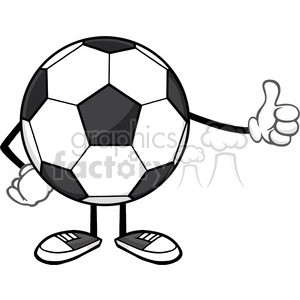 300x300 Soccer Ball Faceless Cartoon Mascot Character Giving A Thumb Up
