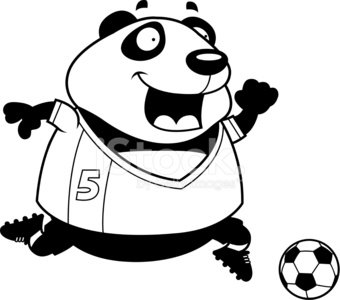 340x300 Cartoon Panda Soccer Stock Vectors