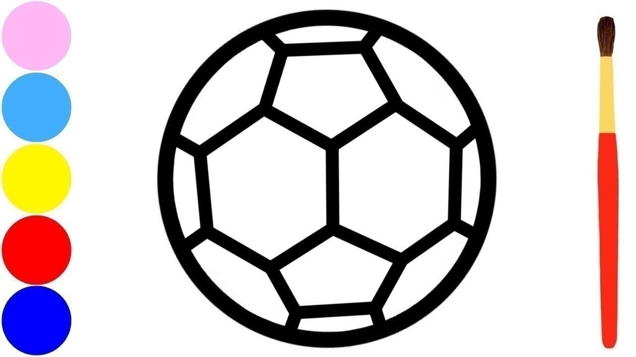 1280x720 Coloring Soccer Ball With Paint And Drawing For Kids, Toddlers