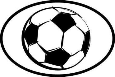 370x250 Soccer Ball White Oval Decal