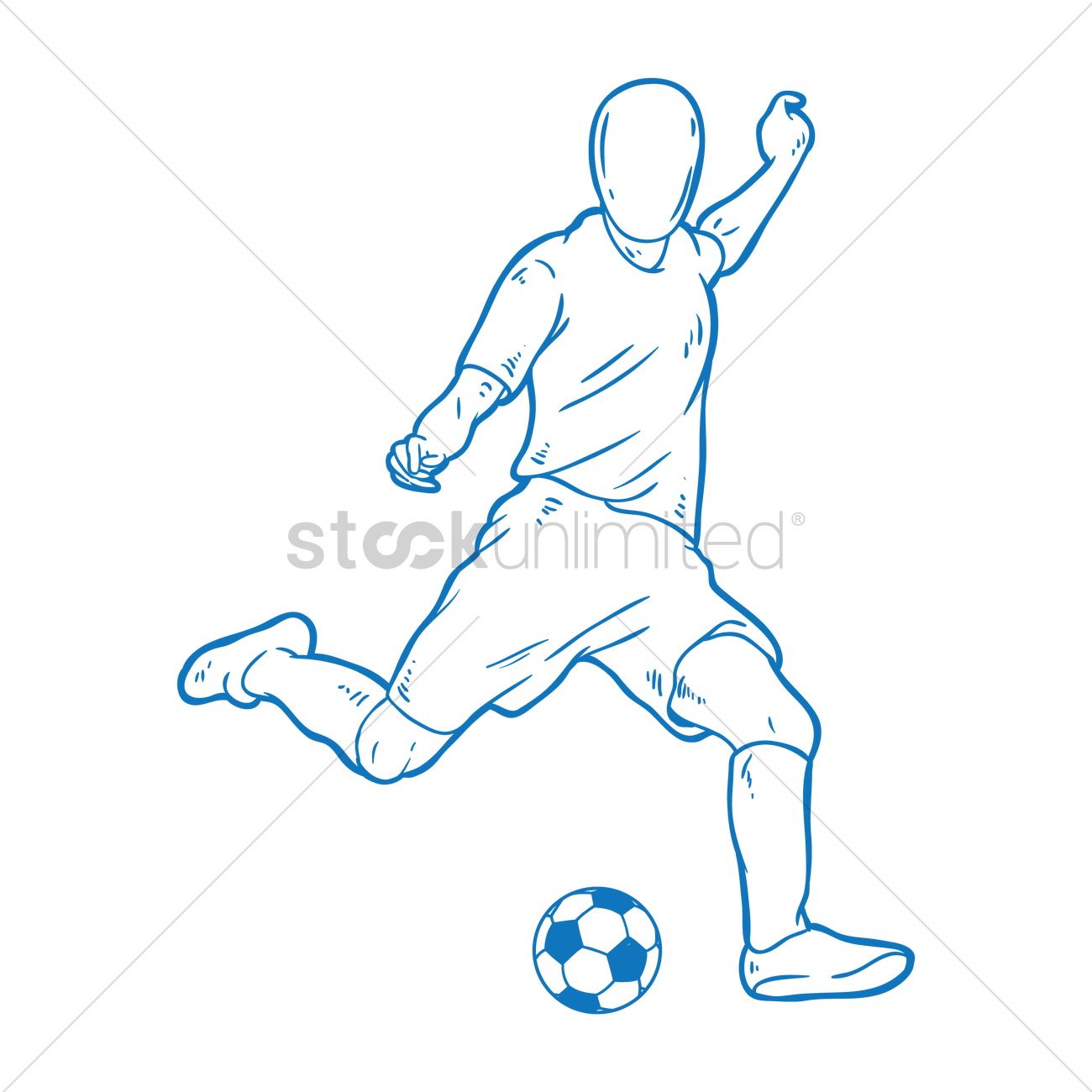 1300x1300 Free Soccer Player Kicking The Ball Vector Image