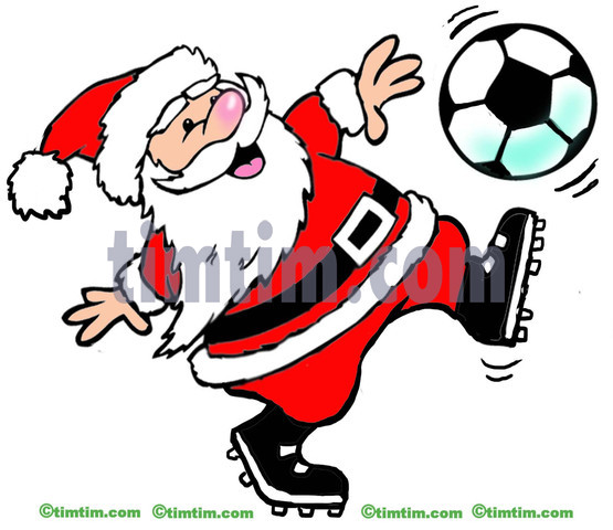 555x480 Free Drawing Of A Soccer Santa From The Category Christmas