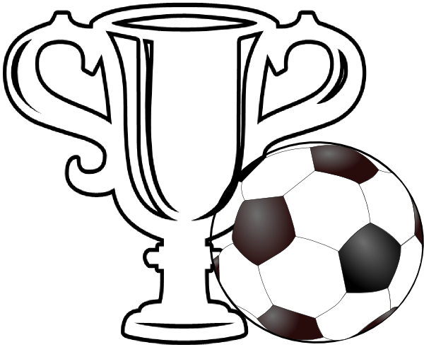 600x491 Soccer Ball With Trophy Clip Art
