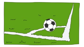 320x180 Animated Drawing Of Soccer Ball On Corner Of Soccer Field Motion