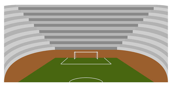 600x300 Soccer Field Inside A Stadium Art Print