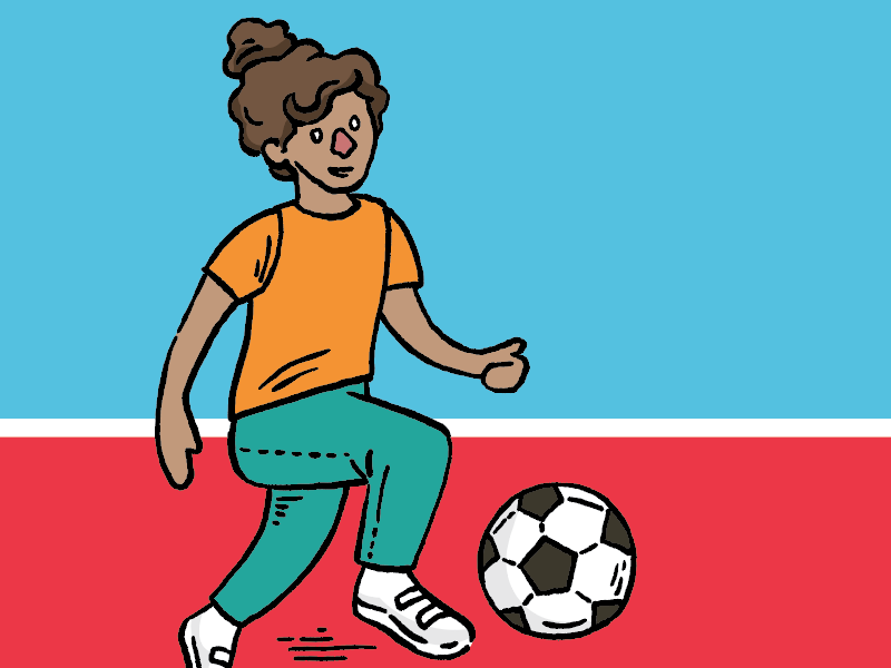 800x600 Girl Playing Soccer Illustration