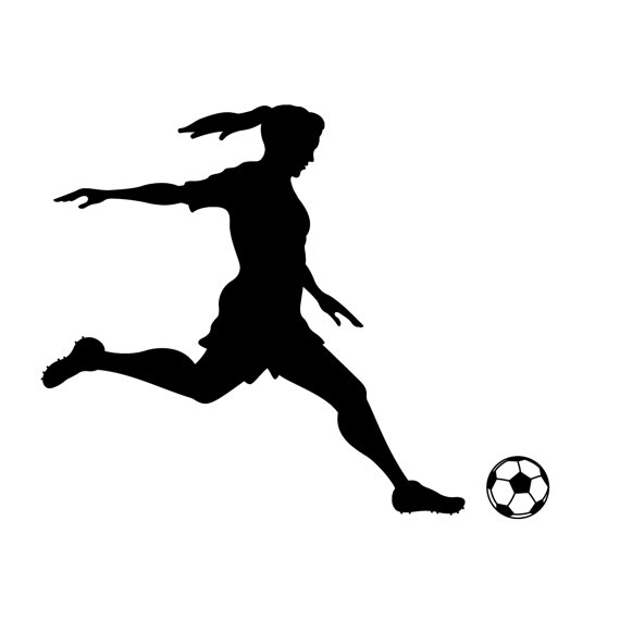 570x570 Medium Girl Soccer Player Kicking Silhouette Sports