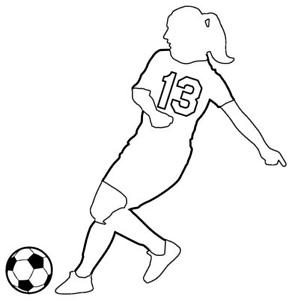 292x300 Soccer Girl Female White Vinyl Window Decal Sticker Choose