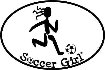 441x297 Soccer Girl Oval Black And White Magnet
