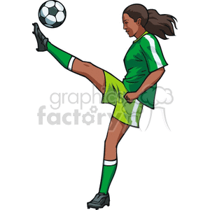 300x300 Girl Soccer Player Kicking The Ball Clipart Royalty Free Clipart