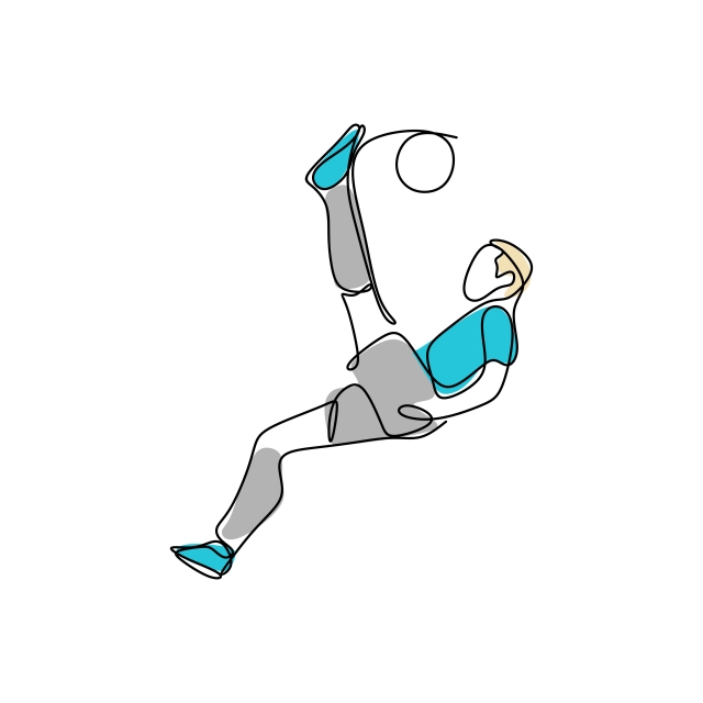 640x640 Football Game Continuous Line Drawing Minimalist Design On White