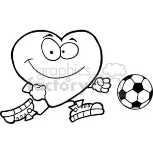 300x300 Healthy Red Heart Character With A Soccer Ball Clipart Royalty
