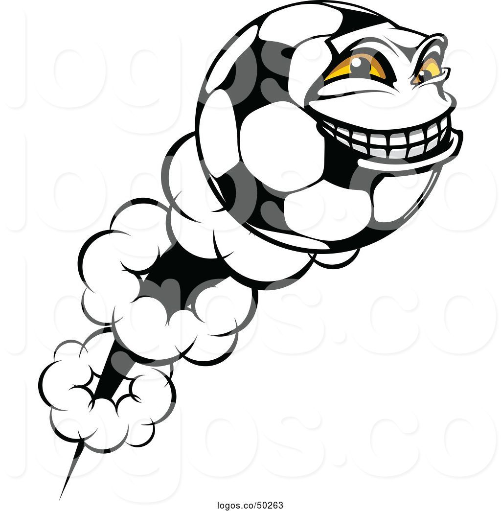1024x1044 Logo Of Grinning Soccer Ball Character Shooting Through The Air