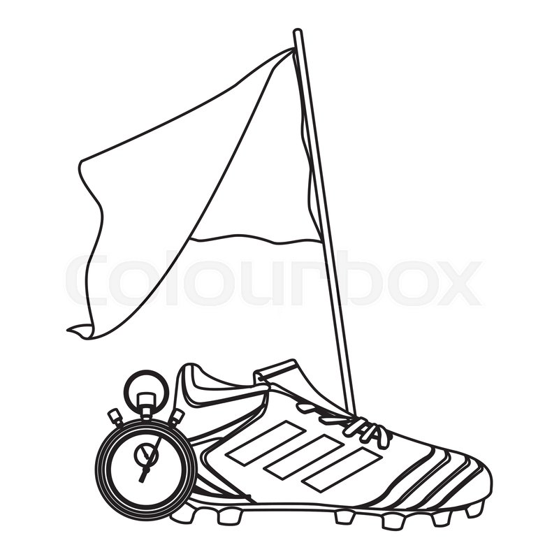 800x800 Soccer Boots And Flag Stopwatch Vector Stock Vector Colourbox