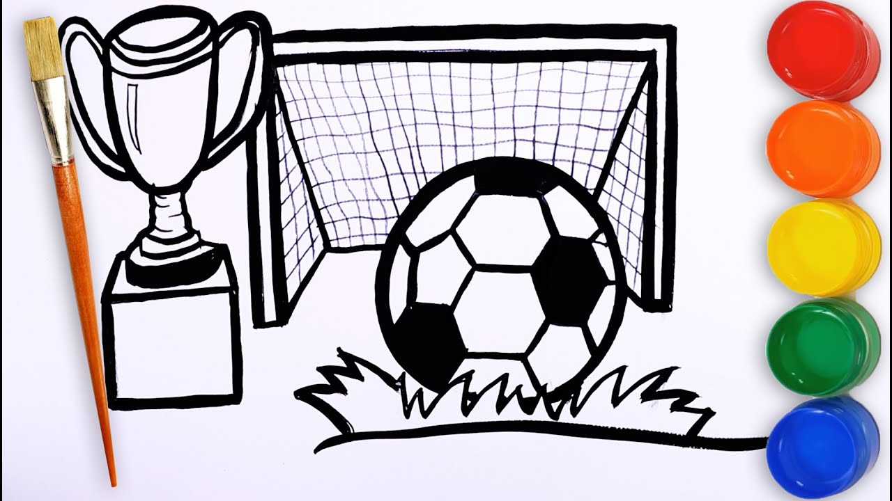 1280x720 Glitter Soccer Drawing And Coloring For Kids, Toddlers Learn