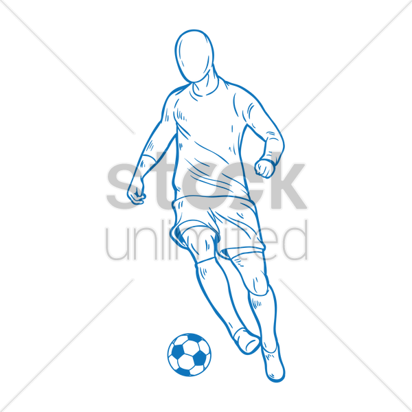 600x600 free soccer player controlling the ball vector image