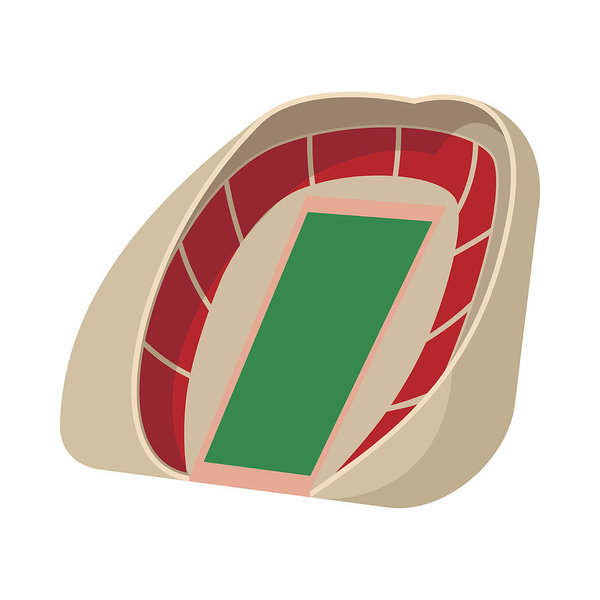 600x600 Football Soccer Stadium Cartoon Icon Art Print