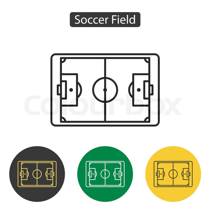 800x800 Soccer Field Icon Simple Flat Stadium Stock Vector Colourbox
