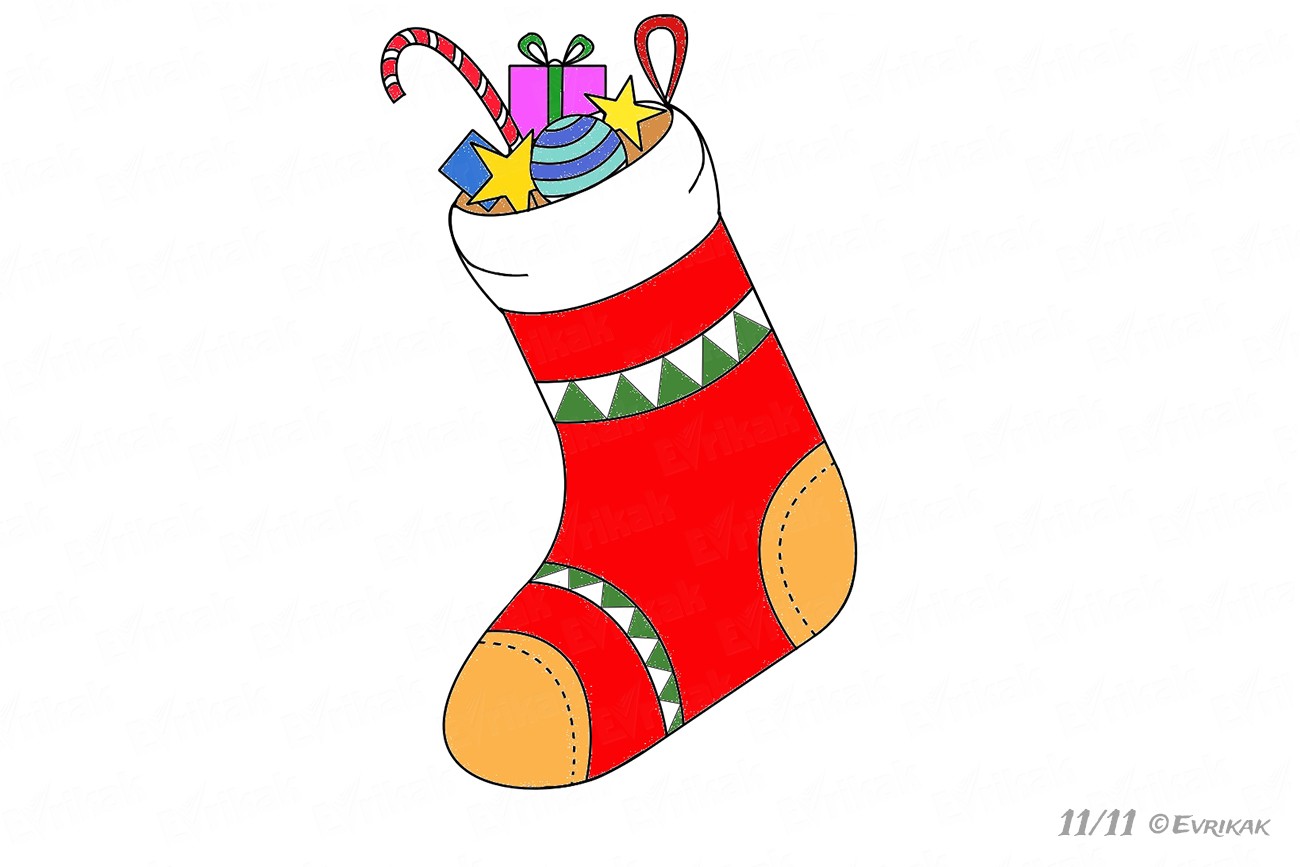 1300x867 Learn How To Draw A Christmas Stocking