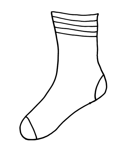 540x575 Socks Clipart Sketch