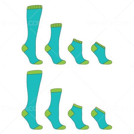 450x450 Basic Sock Fashion Flat Template