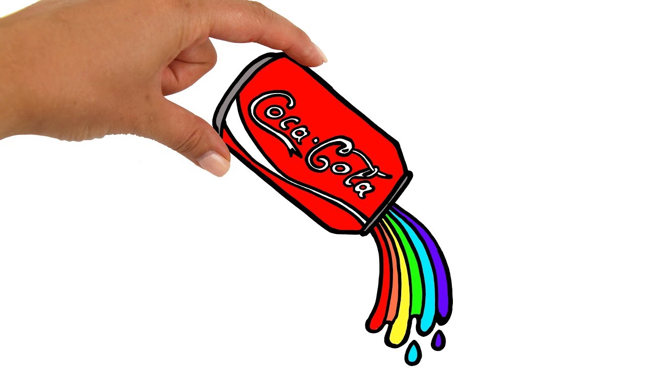 1280x720 How To Draw Rainbow Coca Cola Amazing Soda Can