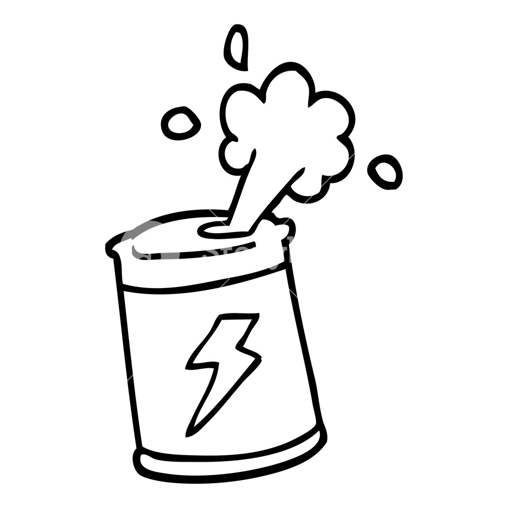 1000x1000 Black And White Cartoon Soda Can Royalty Free Stock Image