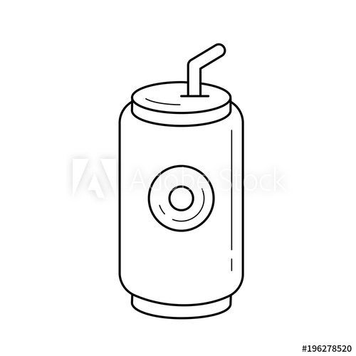 500x500 Soda Pop Can Vector Line Icon Isolated On White Background Metal